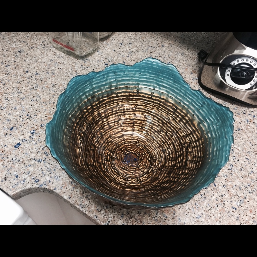 Hand Painted Glass Shell Bowl by Three Hands